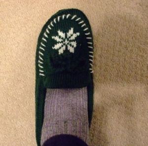 moccasiin with loop stitch at toe