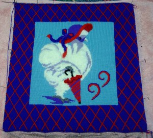 ms red hat silkie pillow top